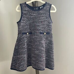 Janie and Jack Elegant Navy Tweed Dress